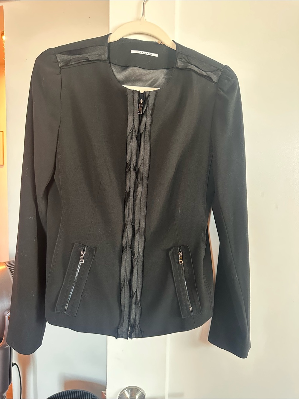 Tahari Black Women's Zip-Front Jacket